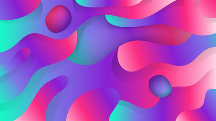 Illustration of abstract liquid background, blue, violet and pink gradient. Vector illustration.