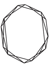 Simple Line Drawing Gem Shape Frame