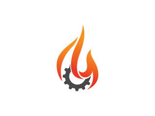 Fire Tech Logo Template Design Vector