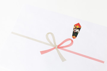 斜めに置いたコピースペースのあるのし紙