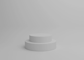 白い丸い台3DCGレンダリング画像