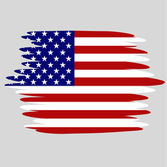 Illustration with flag of USA. Independence day usa. background with effect brush.