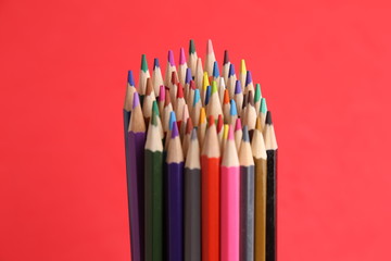 colored wooden pencils to draw