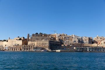 Fototapeta na wymiar Barakka Lift and panoramic view of Valletta, Malta
