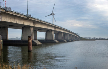 Ketelmeer en Ketelbrug. Bridge. Netherlands. Flevopolder. Zuiderzee. 
