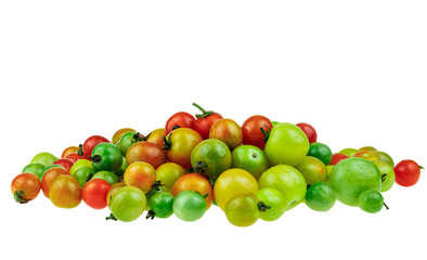 Wild Tomato or Love Apple is a type of small round tomatoes at white background