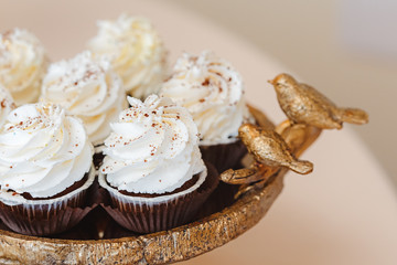 Cupcakes with white curd cream