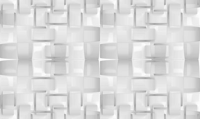 3d rendering. Abstract modern gray square tile cube box pattern wall background.