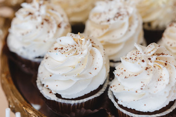 Cupcakes with white curd cream