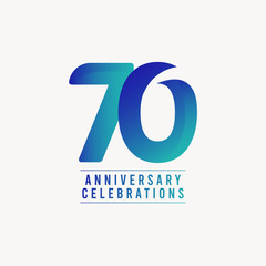 70 Years Anniversary Celebrations Vector Template Design Illustration