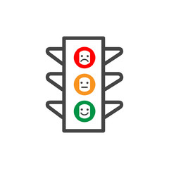 Traffic light signal - Vector icon. Emojy traffic light Stock Vector illustration isolated on white background.