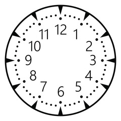 Clock face for house, alarm, table, kitchen, wall, wristwatch or special model for kids. Dial for pocket, stop watches, timers or grandfather clocks. Logo for the repair shop.