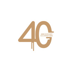 40 Years Anniversary Celebrations Vector Template Design Illustration