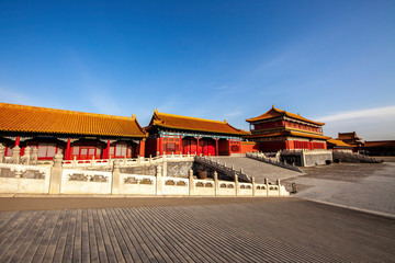 Pavilions of the Forbidden City, Palace Museum. Historical architecture. UNESCO World Heritage.
