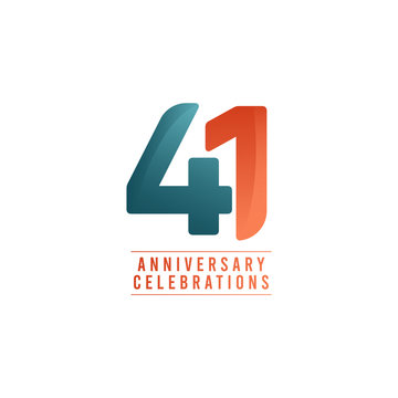 41 Years Anniversary Celebrations Vector Template Design Illustration