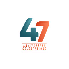 47 Years Anniversary Celebrations Vector Template Design Illustration
