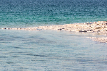 Dead Sea salt deposits stones white crystals  