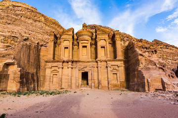 Ancient abandoned rock city of Petra in Jordan tourist attraction 