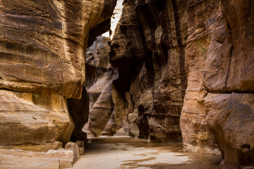 Ancient abandoned rock city of Petra in Jordan tourist attraction 