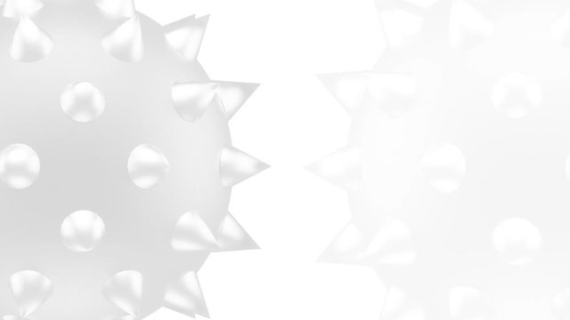 loopable rotating blurred metal wrecking ball on gray space background. S&M object concept.