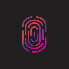 Fototapeta premium Abstract vector fingerprint icon