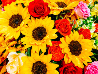 Floral design. Bouquet of flowers, close-up composition of a bouquet of flowers. women's day, wedding, birthday.