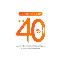 Discount up to 40% Limited Time Only Vector Template Design Illustration