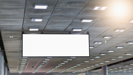 Blank billboard posters in the airport.