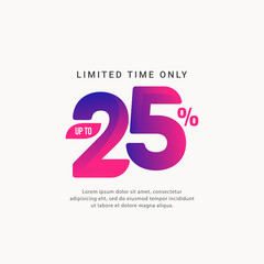 Discount up to 25% Limited Time Only Vector Template Design Illustration