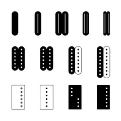 Electric guitar pickups set. Different types of musical equipment parts. Adjustable stroke width. © kilroy79