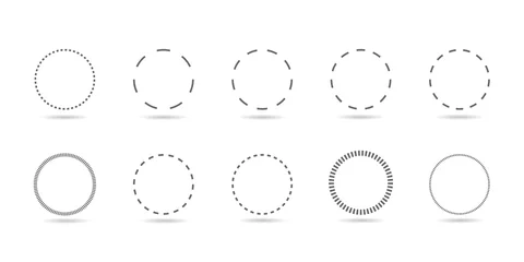 Tuinposter dotted line circle set © Daria