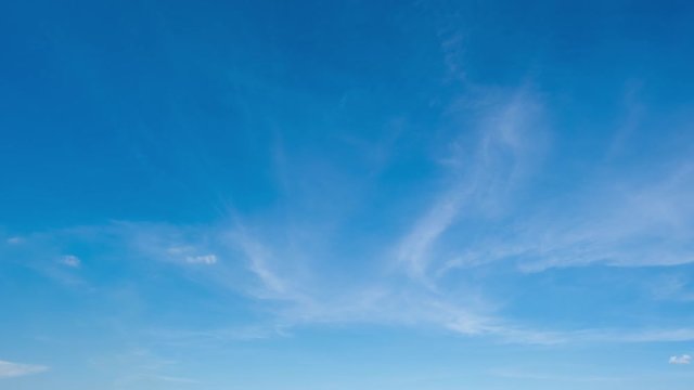 Clear blue sky with little clouds. 4k Time lapse of clouds moving.