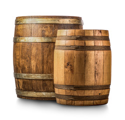 Obraz premium Two wooden casks