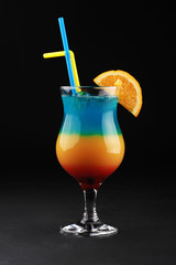 cocktail with ice and lemon