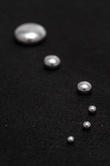 Shiny Mercury drops on a black background