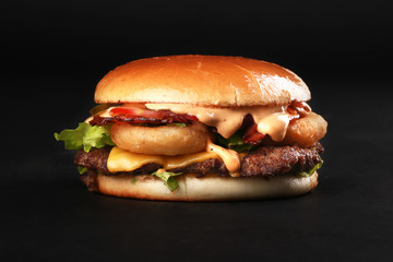 hamburger on white background
