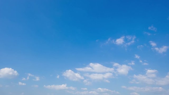 blue sky with white clouds. Movement of clouds. Timelapse 4k.