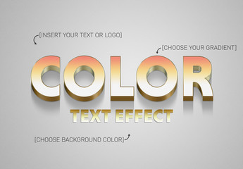 Gradient 3D Text Effect with Gold Stroke Element