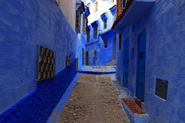 The blue city of Chefchaouen in Morocco. Architecture, views, street landscapes