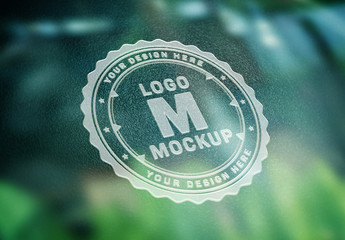 Textured White Logo Mockup with Reflective Surface Element