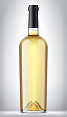 Glass bottle on background. 