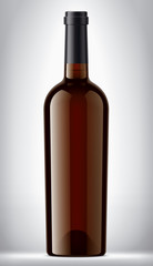 Glass bottle on background. 