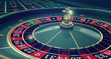 Casino roulette wheel.