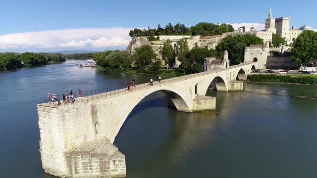 Aerial view of Palace of Popes, Avignon, listed as world heritage by UNESCO