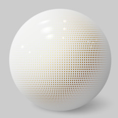 Fototapeta na wymiar Realistic 3d sphere. White bubble. Textured ball.
