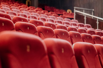 empty theater chairs in the theater
