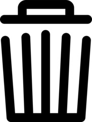 trash icon, vector line illustration.