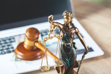 judge and justice lady on computer