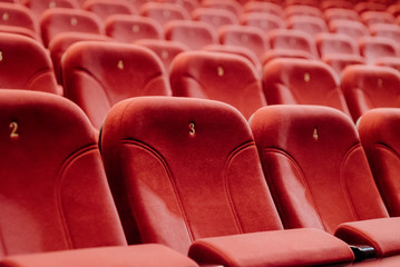 Fototapeta premium empty theater chairs in the theater