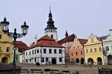 Fototapeta na wymiar Old square of a small European city